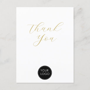 Elegantes Logo-Skript für Unternehmen Vielen Dank Postkarte