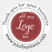 Elegantes Logo Vielen Dank für den klassischen Run Runder Aufkleber (Vorderseite)