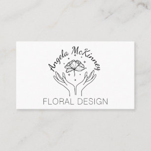 Elegantes Logo von Boho Hands & Blume Florist Visitenkarte