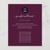 Elegantes Logo-Werbeburgundy für kundenspezifische Flyer (Hinten)