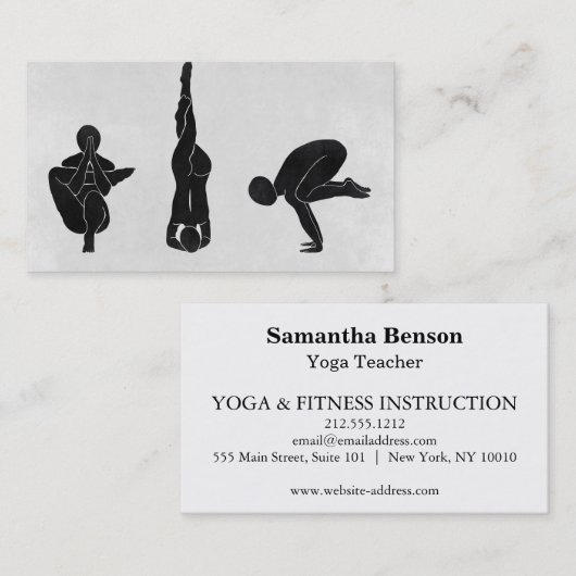 Elegantes Logo Yoga Visitenkarte (Vorne/Hinten)