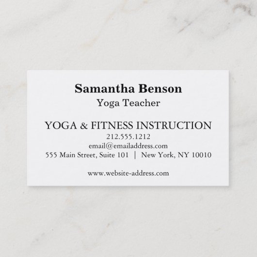 Elegantes Logo Yoga Visitenkarte (Rückseite)