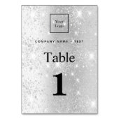 Elegantes Logocafé für Tischnummer aus Silber (Rückseite)