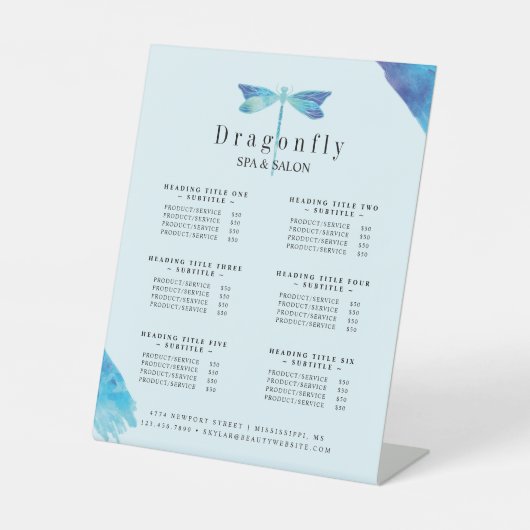 Elegantes Logofliegen Blue & Aqua Sockelschild (Vorderseite)