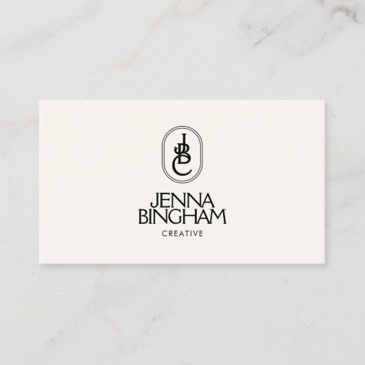 Elegantes Logoschreiben in Monogram Visitenkarte (Vorderseite)