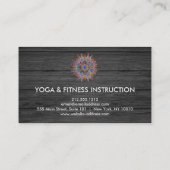 Elegantes Lotos-Blumen-Logo-Yoga hölzern Visitenkarte (Rückseite)