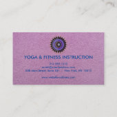 Elegantes Lotos-Blumen-Logo-Yoga-lila Hintergrund Visitenkarte (Rückseite)