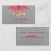 Elegantes Lotos-Blumen-Logo-Yoga-lila Hintergrund Visitenkarte (Vorne/Hinten)