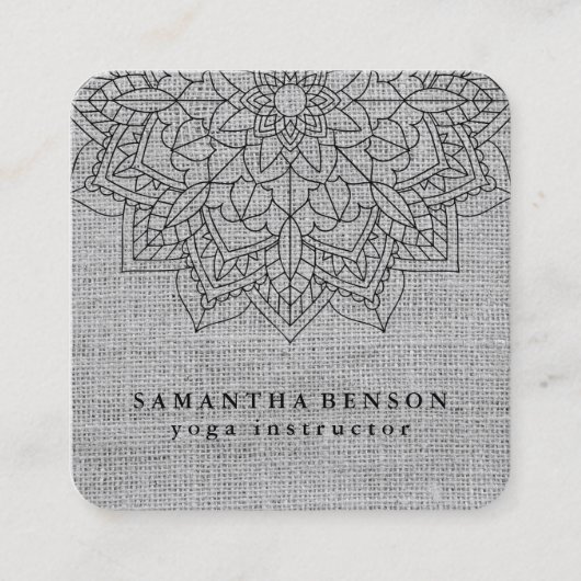 Elegantes Lotos-Blumen-Logo-Yoga Quadratische Visitenkarte (Vorderseite)