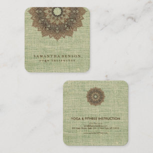 Elegantes Lotos-Blumen-Logo-Yoga Quadratische Visitenkarte