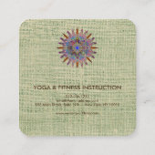 Elegantes Lotos-Blumen-Logo-Yoga Quadratische Visitenkarte (Rückseite)