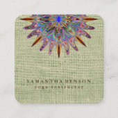 Elegantes Lotos-Blumen-Logo-Yoga Quadratische Visitenkarte (Vorderseite)