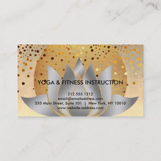 Elegantes Lotos-Blumen-Logo-Yoga Visitenkarte (Rückseite)