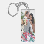 Elegantes Lotus-Blume-benutzerdefiniertes Foto Schlüsselanhänger (Vorderseite links)