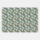 Elegantes Lotus-Blume-Fliesenmuster Geschenkpapier Set (Vorderseite 2)