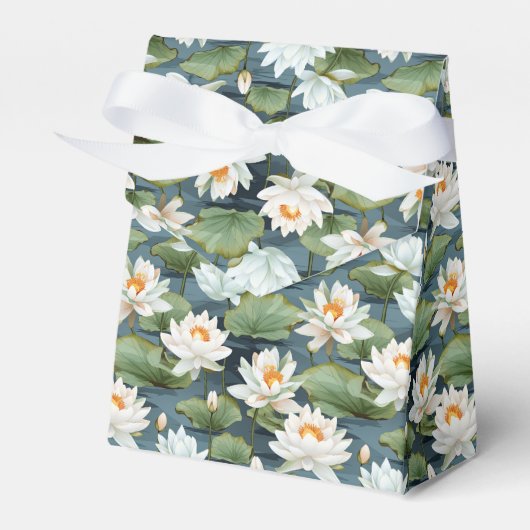 Elegantes Lotus-Blume-Fliesenmuster Groß Geschenkschachtel (Vorderseite)