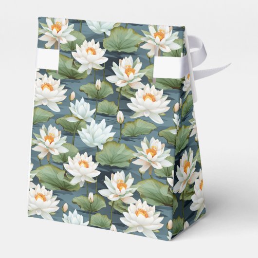 Elegantes Lotus-Blume-Fliesenmuster Groß Geschenkschachtel (Rückseite)