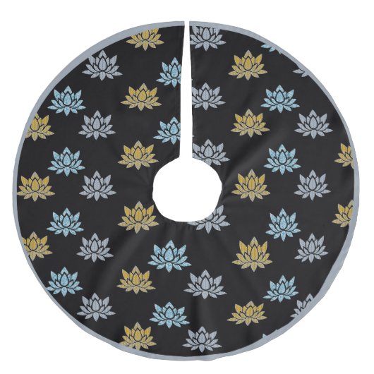 Elegantes Lotus Blume Muster Zen Yoga Meditation Polyester Weihnachtsbaumdecke (Vorderseite)