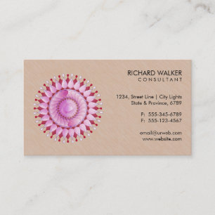 Elegantes Lotus Logo Floral Wood Health Wellness Visitenkarte