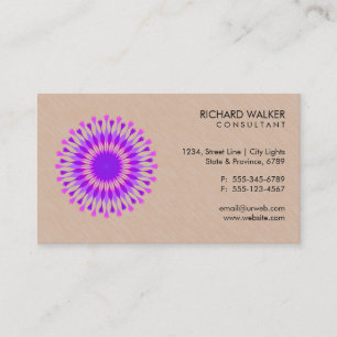 Elegantes Lotus Logo Floral Wood Health Wellness Visitenkarte