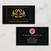Elegantes Lotus-Logo Yoga Healing Health Meditatio Visitenkarte (Vorne/Hinten)