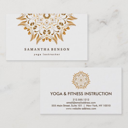 Elegantes Lotus-Logo Yoga Meditation Wellness Visitenkarte (Vorne/Hinten)