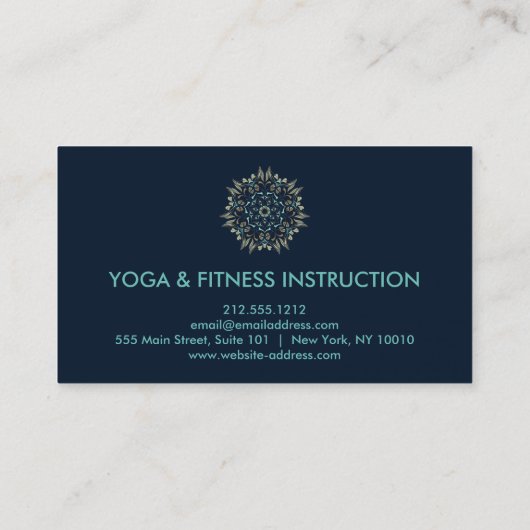 Elegantes Lotus-Logo Yoga Meditation Wellness Visitenkarte (Rückseite)