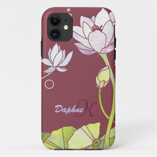 Elegantes Lotus-Monogramm Case-Mate iPhone Hülle (Rückseite)