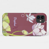 Elegantes Lotus-Monogramm Case-Mate iPhone Hülle (Rückseite (Horizontal))