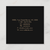 Elegantes Lotus Monogramm  Quadratische Visitenkarte (Rückseite)