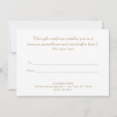 Elegantes Lotus Salon und Wellness-Center Geschenk (Rückseite)