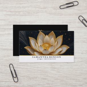 Elegantes Lotusblumen-Logo Yoga Geschäftskarte Visitenkarte