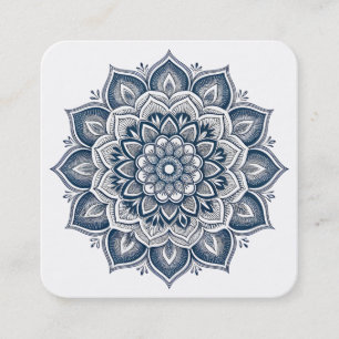 Elegantes Lotusblumen-Logo Yoga Quadratische Visitenkarte