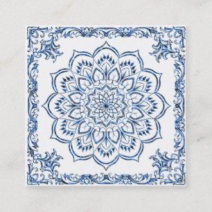 Elegantes Lotusblumen-Logo Yoga Quadratische Visitenkarte