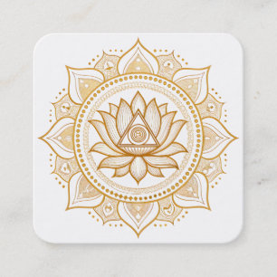 Elegantes Lotusblumen-Logo Yoga Quadratische Visitenkarte