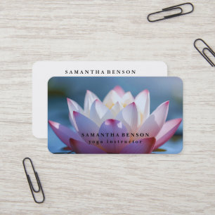 Elegantes Lotusblumen-Logo Yoga Visitenkarte