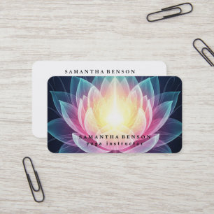 Elegantes Lotusblumen-Logo Yoga Visitenkarte