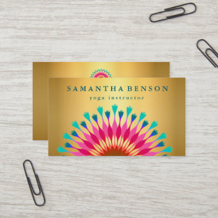 Elegantes Lotusblumen-Logo Yoga Visitenkarte