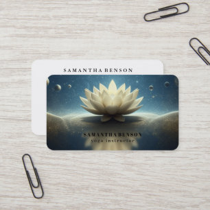 Elegantes Lotusblumen-Logo Yoga Visitenkarte