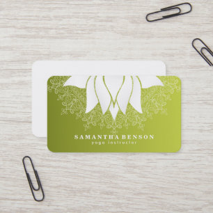 Elegantes Lotusblumen-Mandala-Logo Yoga-Trainer  Visitenkarte