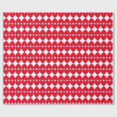 Elegantes, lustiges rotes Herz gestreift Geschenkpapier (Flach)