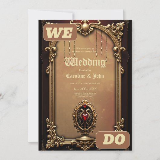 Elegantes luxuriöses Herzemblem. Einladung (Vorderseite)