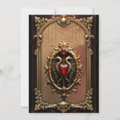 Elegantes luxuriöses Herzemblem Save The Date (Rückseite)