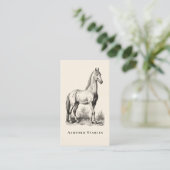 Elegantes Luxuriöses Pferd Vintag Visitenkarte (Stehend Vorderseite)