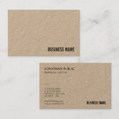 Elegantes, luxuriöses Real Kraft Papier Modernes T Visitenkarte (Vorne/Hinten)