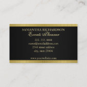 Elegantes luxuriöses Schwarz-Gold Geometrisches Me Visitenkarte (Rückseite)