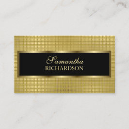 Elegantes luxuriöses Schwarz-Gold Geometrisches Me Visitenkarte