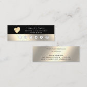 Elegantes luxuriöses schwarzes goldenes Herz Treuekarte (Vorne/Hinten)