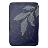 Elegantes Luxurious Blue Navy Gold Leaf Badematte (Vorderseite Vertikal)