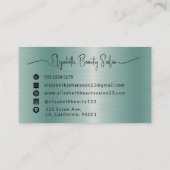 Elegantes Luxus Blue Brushed Metal Girly Monogram Visitenkarte (Rückseite)